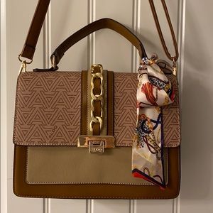 NWT Aldo Anniebrooke Brown & Tan Satchel Crossbody